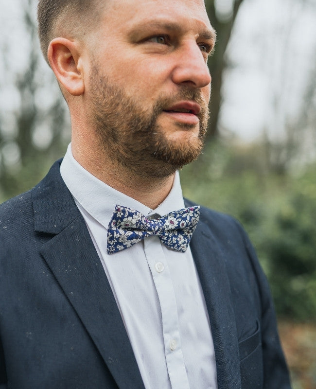 Papillon Liberty Blu n°1 Uomo in Cotone «Clovis»