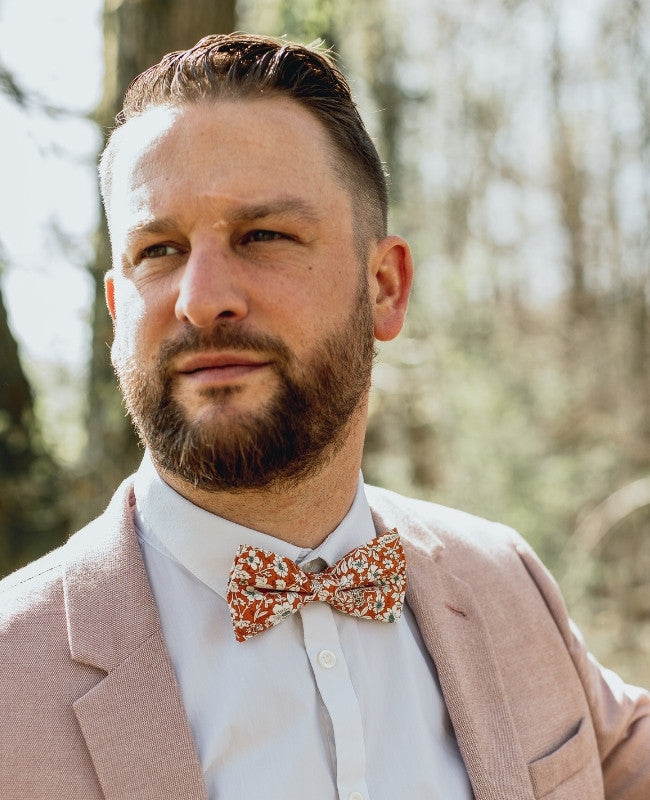 Papillon Liberty Arancione Uomo in Cotone «Clovis»