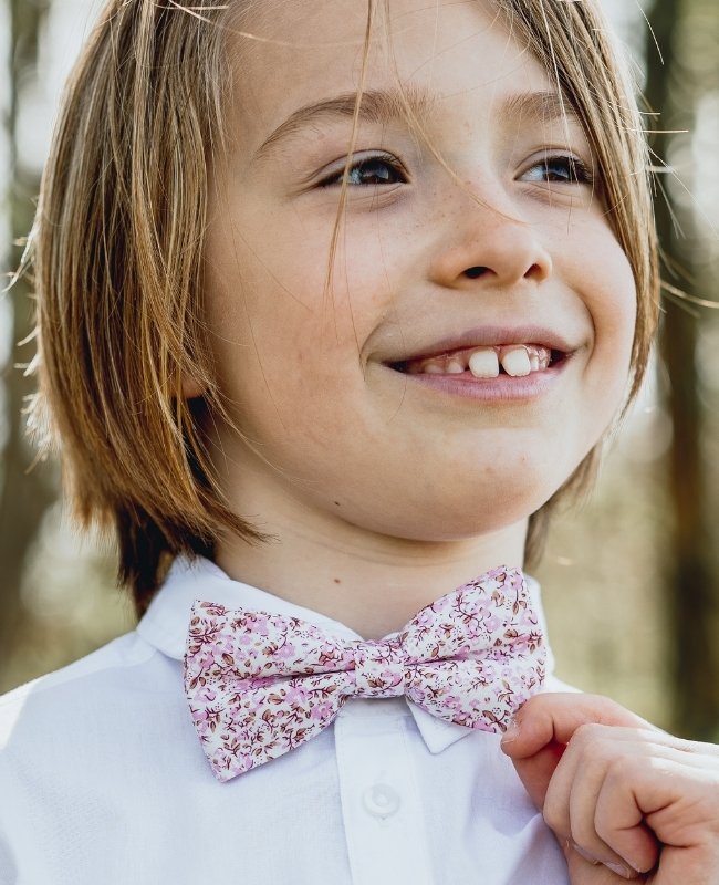 Noeud Papillon Liberty Rose n°4 Enfant en Coton «Gaspard»