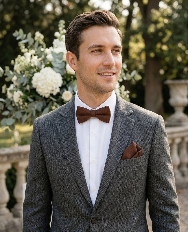 Papillon Marrone n°2 Uomo in Lino «Basile»