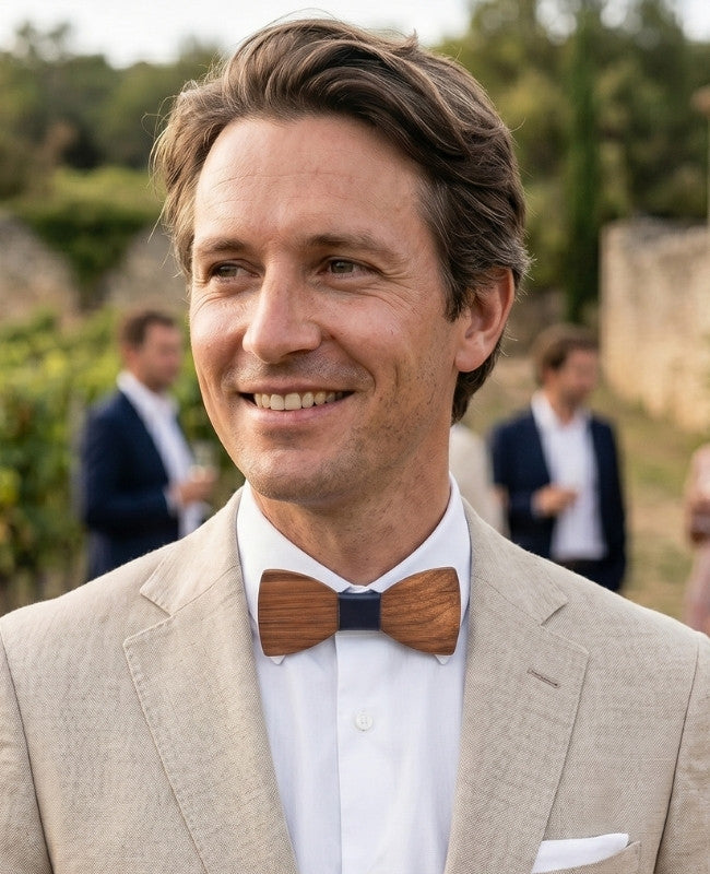 Noeud Papillon Noir Homme en Bois «Ambroise»