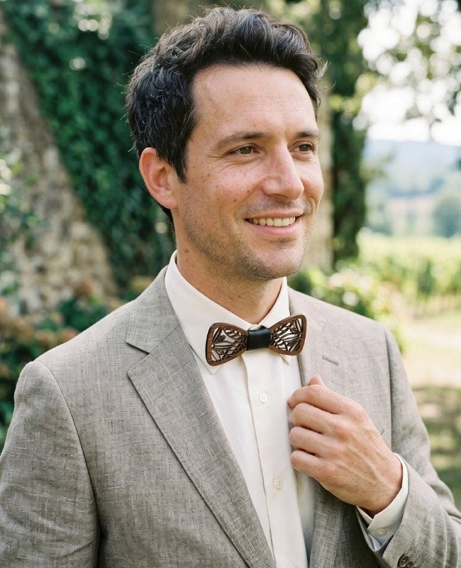 Papillon Nero Uomo in Legno «César»