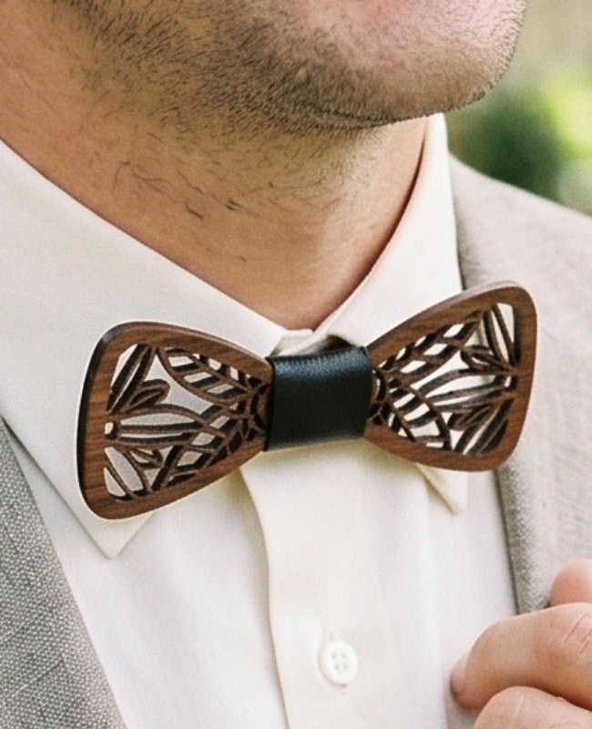 Papillon Nero Uomo in Legno «César»