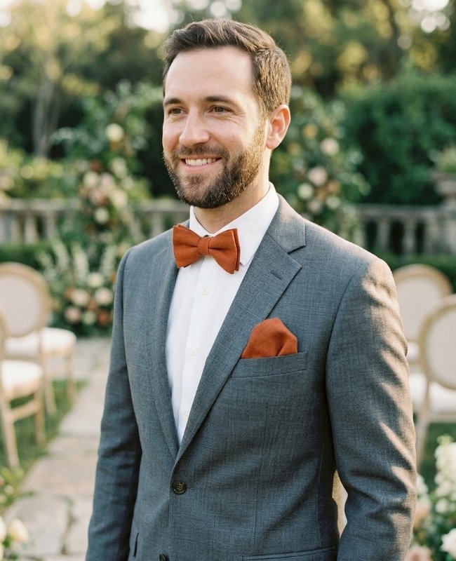 Papillon Terracotta n°1 Uomo in Effetto Velluto «Simon»