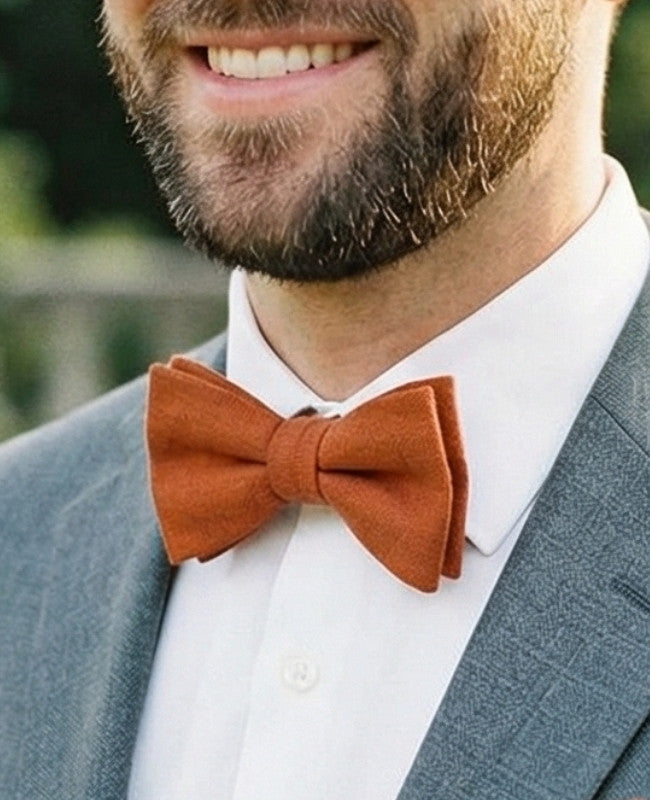 Papillon Terracotta n°1 Uomo in Effetto Velluto «Simon»