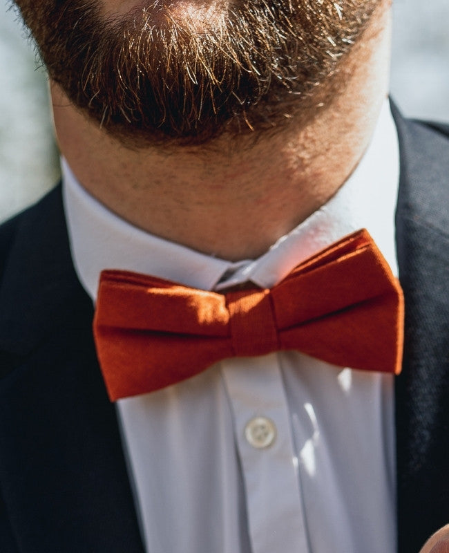 Papillon Terracotta n°2 Uomo in Effetto Velluto «Simon»