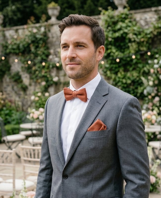 Papillon Terracotta n°3 Uomo in Effetto Velluto «Simon»