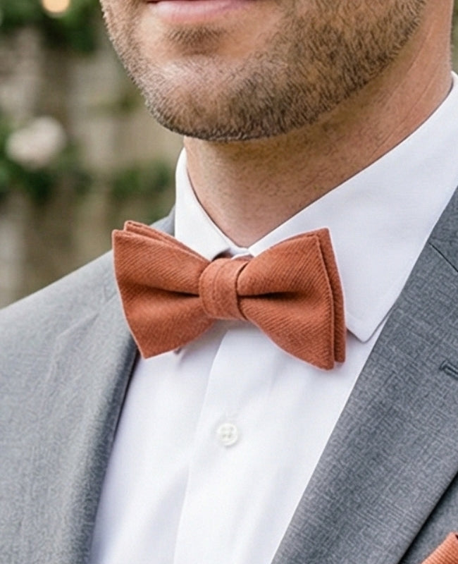 Papillon Terracotta n°3 Uomo in Effetto Velluto «Simon»