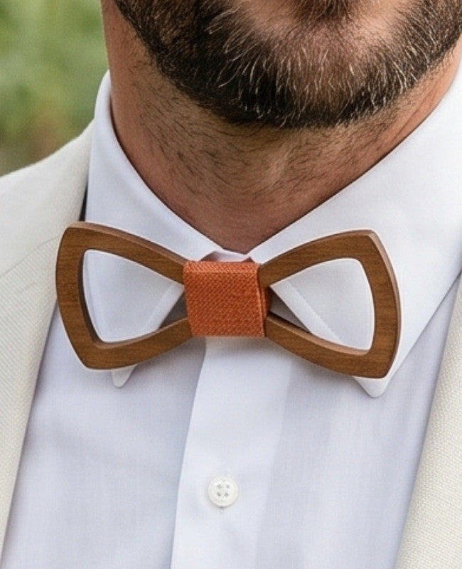 Papillon Arancione Uomo in Legno «Émile»
