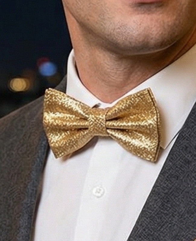 Papillon Con Paillettes Oro n°4 Uomo in Poliestere «Olive»