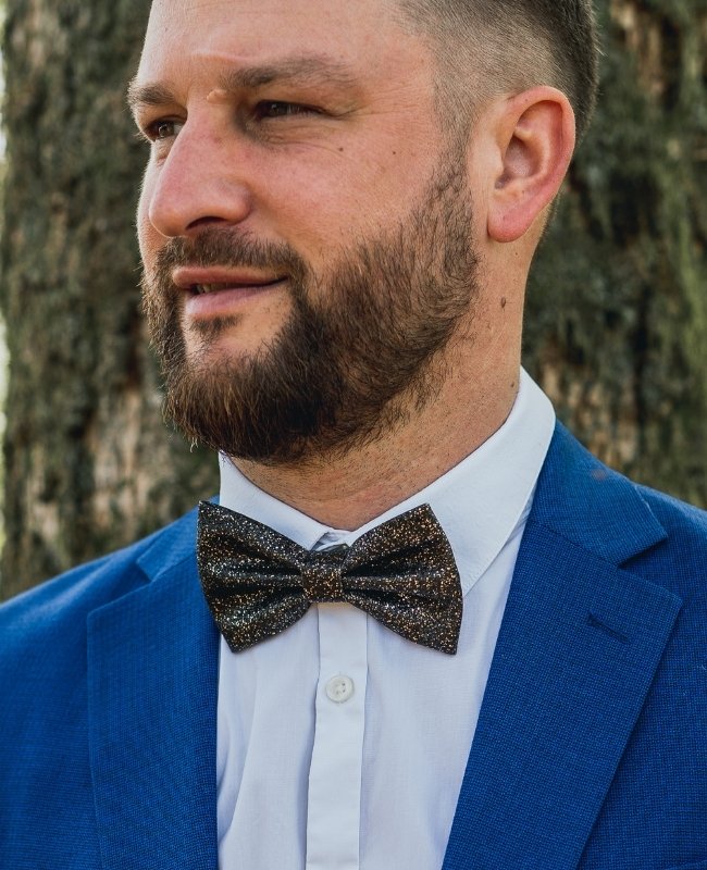 Papillon Con Paillettes Nero n°2 Uomo in Poliestere «Olive»