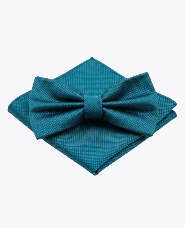 Papillon + Fazzoletto da taschino Blu n°6 Uomo in Poliestere «Martin»
