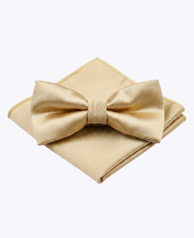 Papillon + Fazzoletto da taschino Oro n°2 Uomo in Poliestere «Jules»