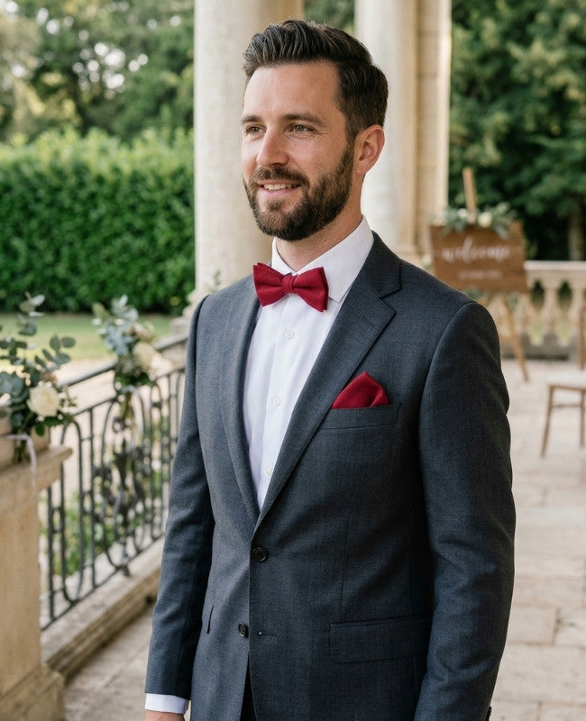 Noeud Papillon Rouge n°2 Homme en Lin «Basile»