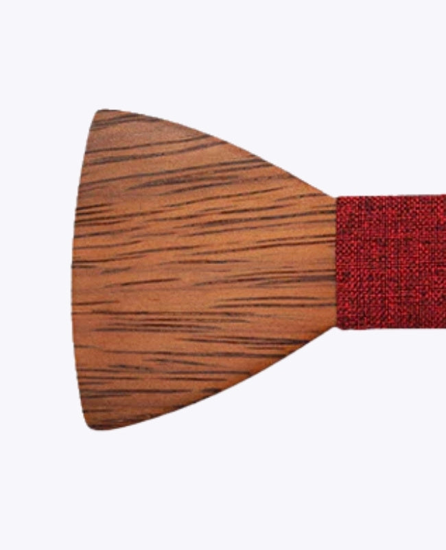 Papillon Rosso Uomo in Legno «Arsène»