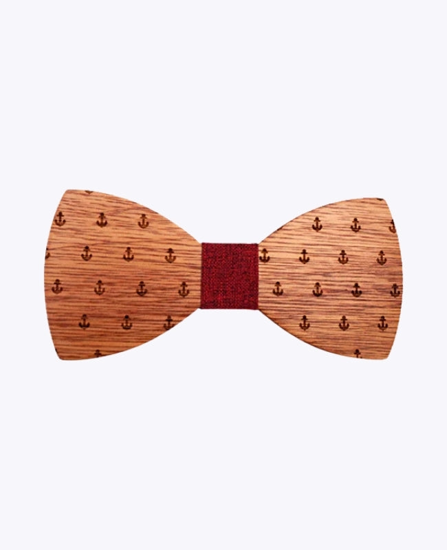 Noeud Papillon Rouge Homme en Bois «Côme»