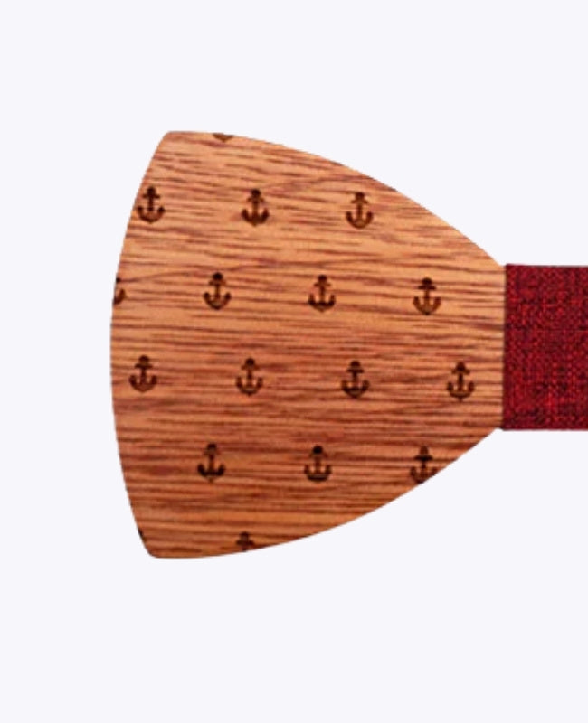 Papillon Rosso Uomo in Legno «Côme»