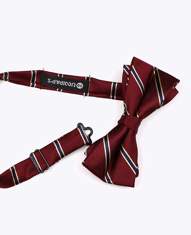 Papillon Rosso A Righe Uomo in Poliestere «Edmond»
