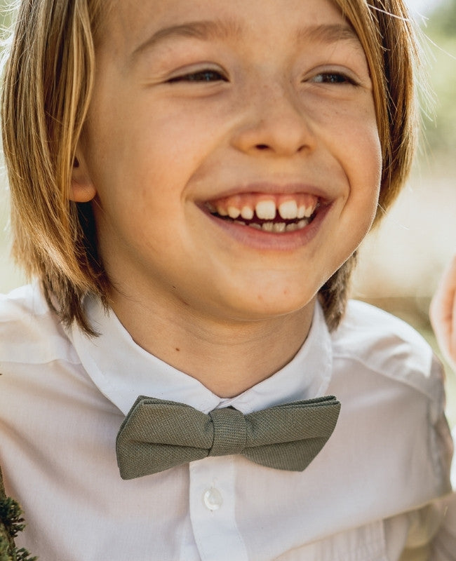 Noeud Papillon Vert n°2 Enfant en Coton «Edgard»