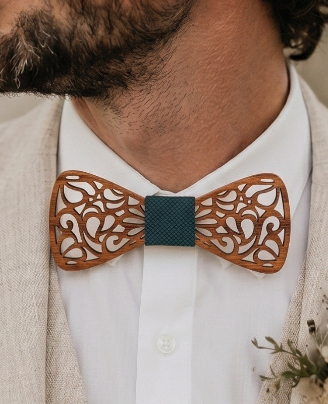 Noeud Papillon Vert Homme en Bois «Hercule»