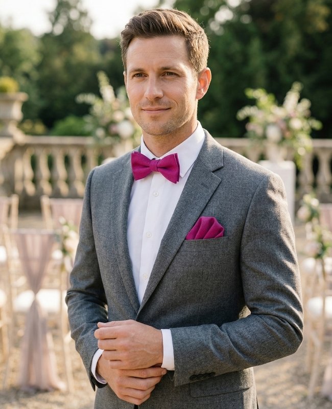 Noeud Papillon Violet n°1 Homme en Lin «Basile»