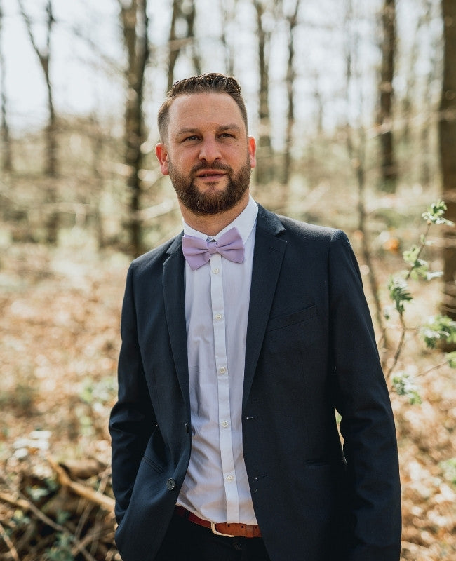 Papillon Viola n°2 Uomo in Poliestere «Anatole»