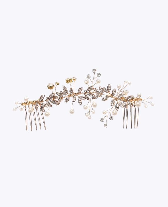 Pettine da sposa Floreale Oro n°2 Donna «Élise»