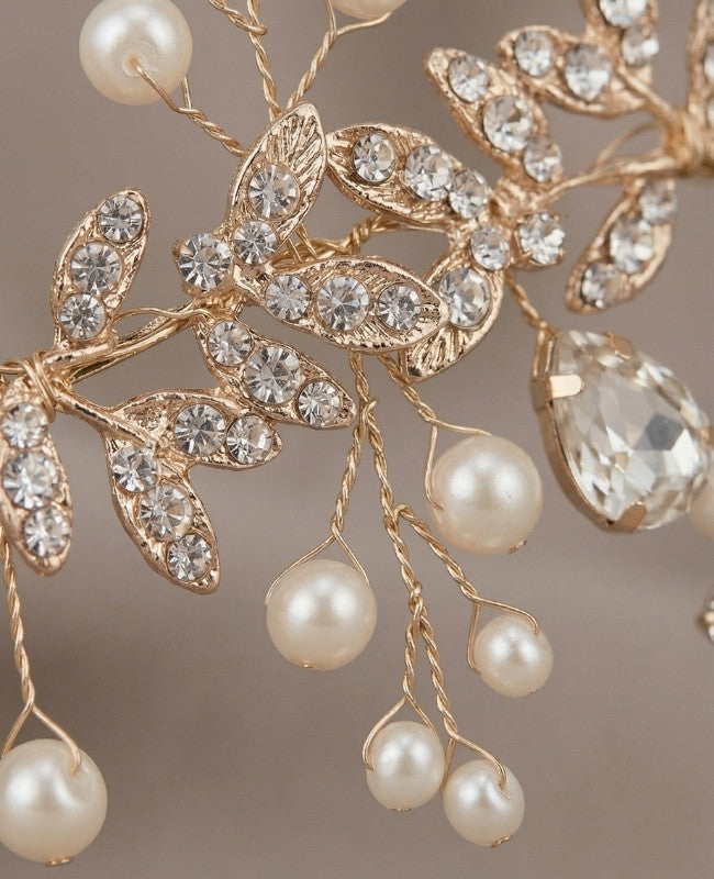 Pettine da sposa Floreale Oro n°2 Donna «Élise»