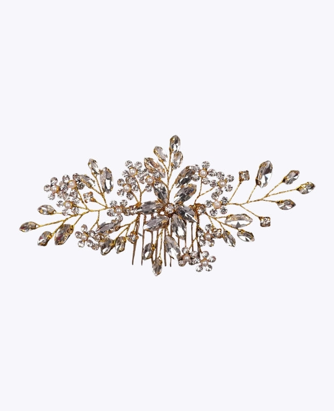 Pettine da sposa Fiorito Oro n°3 Donna «Élise»