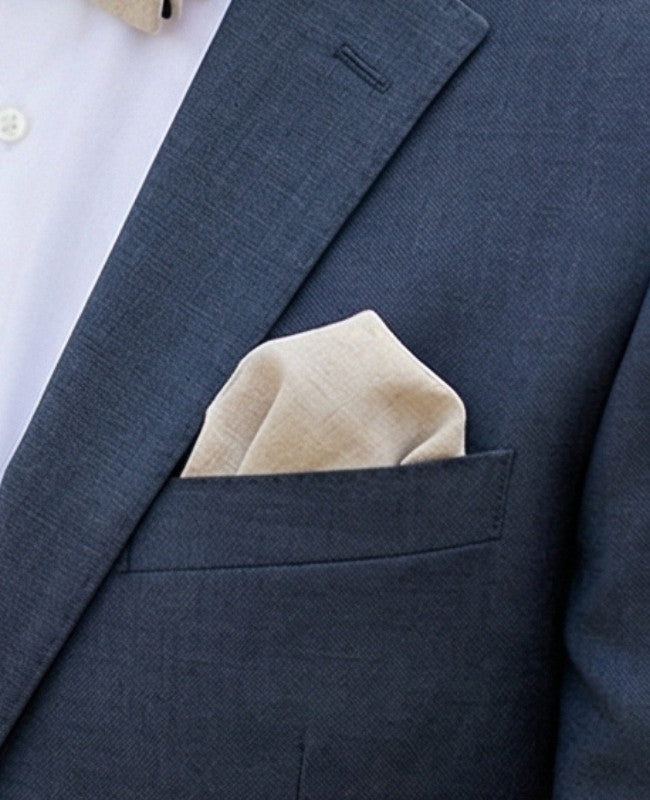 Fazzoletto da taschino Beige n°1 in Cotone «Oscar»