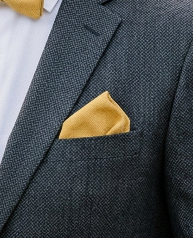 Fazzoletto da taschino Giallo n°2 in Effetto Velluto «Simon»
