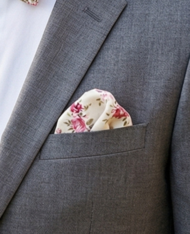 Pochette de Costume Liberty Blanc n°7 en Coton «Charles»