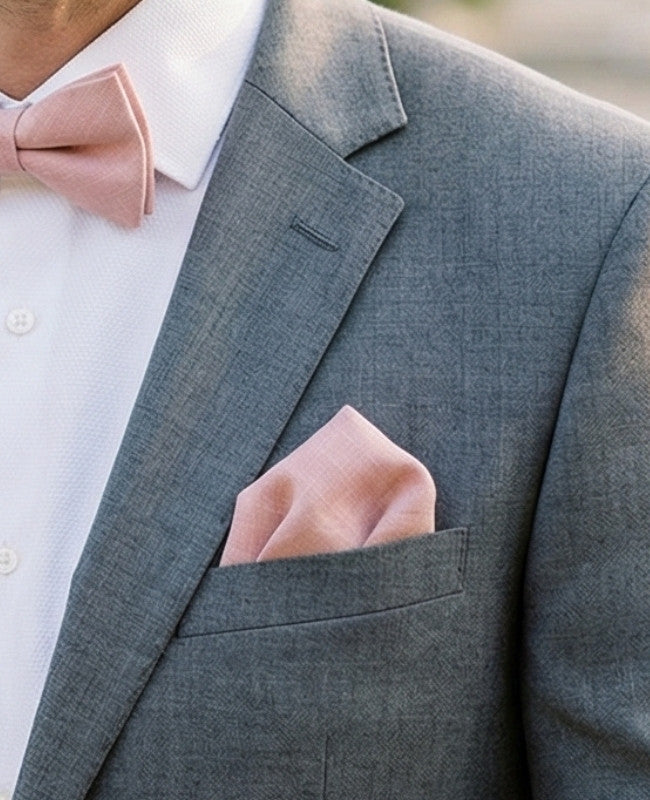 Pochette de Costume Rose n°2 en Coton «Oscar»