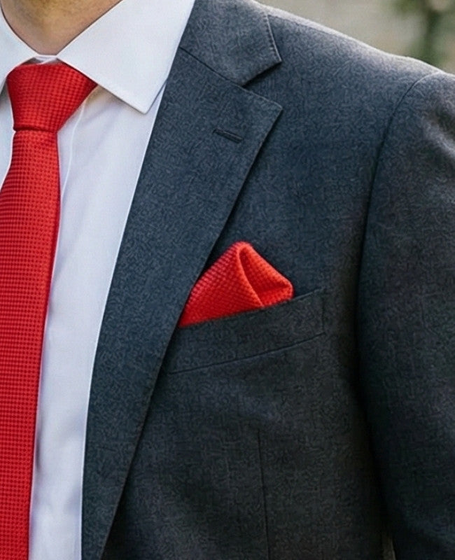Fazzoletto da taschino Rosso n°2 in Poliestere «Martin»