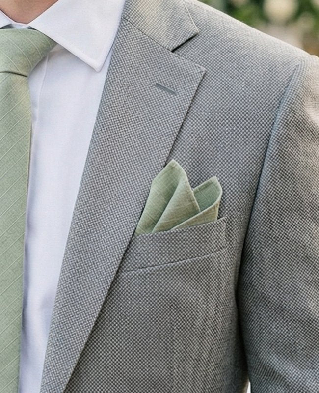 Fazzoletto da taschino Verde n°2 in Cotone «Oscar»