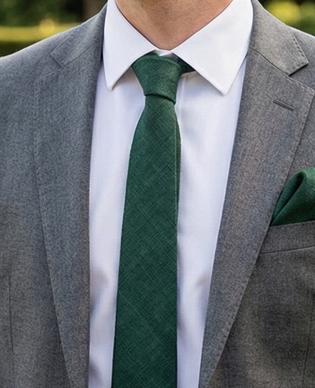 Cravatta Verde n°4 Uomo in Lino «Basile»