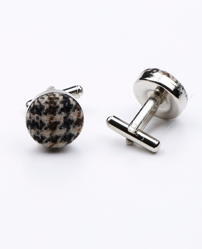 Boutons de Manchette Tartan Gris n°6 en Laine | Norbert - Unipap's