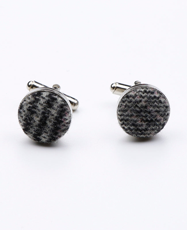 Boutons de Manchette Tartan Gris n°7 en Laine | Norbert - Unipap's