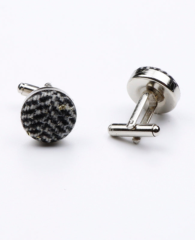 Boutons de Manchette Tartan Gris n°8 en Laine | Norbert - Unipap's