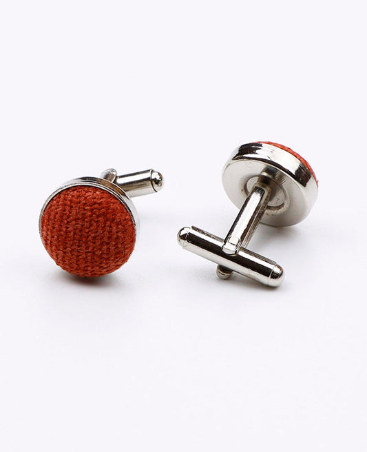Boutons de Manchette Orange n°1 en Effet Velours | Simon - Unipap's