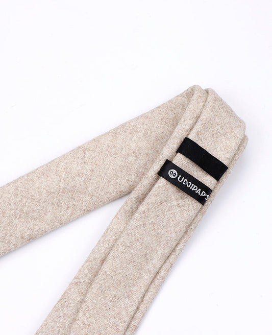 Cravate Beige n°2 Homme en Laine | Claude - Unipap's